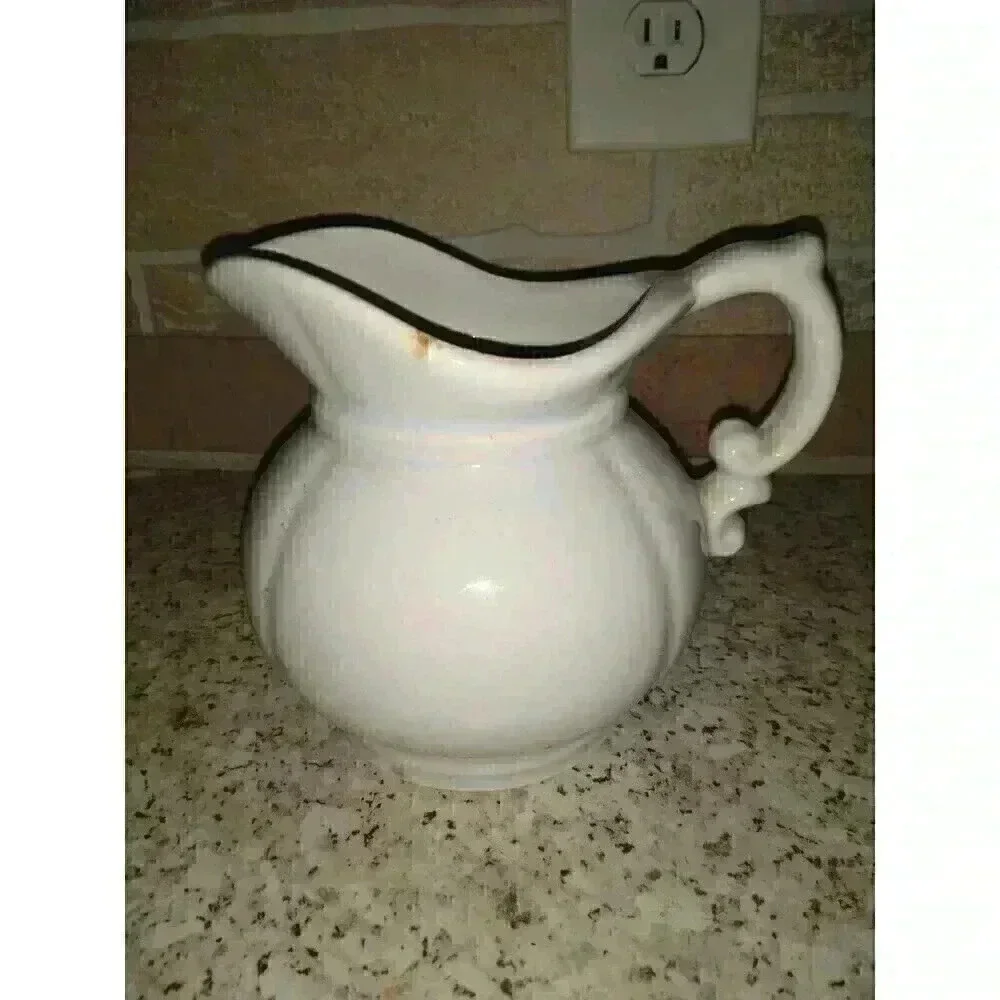 Vintage McCoy USA Ivory Small Pitcher 7528 PRETTY!